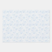Daisy Blüten - Puderblau Geschenkpapier Set (Vorderseite)