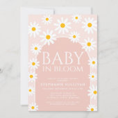 Daisy Boho Baby in Bloom Pink Babydusche Einladung (Vorderseite)
