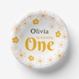 Daisy Boho Floral 1. Geburtstag Pappteller