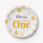 Daisy Boho Floral 1. Geburtstag Pappteller (Vorderseite)