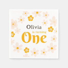 Daisy Boho Floral 1. Geburtstag Serviette