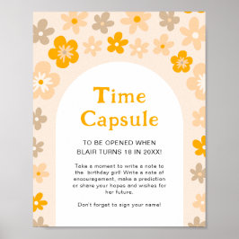 Daisy Boho Floral 1. Geburtstag Time Kapselspiel Poster