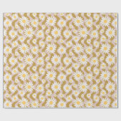 Daisy Boho Floral Geschenkpapier (Flach)