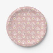 Daisy Boho Floral Pappteller (Vorderseite)