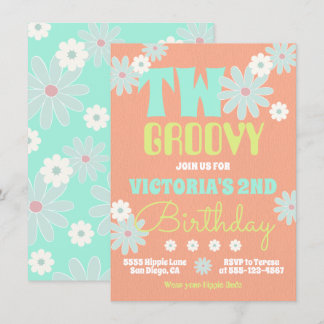 Daisy Boho Groovy Hippie Geburtstagsparty Einladun Einladung