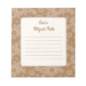 Daisy boho Mitzvah Notes Notizblock (Vorderseite)