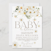 Daisy Boho Wildblume Baby in Blütendusche Einladung (Vorderseite)