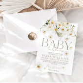 Daisy Boho Wildblume Baby in Blütendusche Einladung
