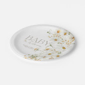 Daisy Boho Wildblume Baby in Blütendusche Pappteller (Schrägansicht)