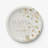 Daisy Boho Wildblume Baby in Blütendusche Pappteller (Vorderseite)