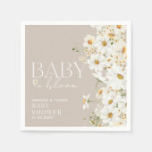 Daisy Boho Wildblume Baby in Blütendusche Serviette (Vorderseite)