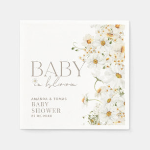 Daisy Boho Wildblume Baby in Blütendusche Serviette