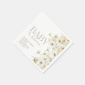 Daisy Boho Wildblume Baby in Blütendusche Serviette (Ecke)