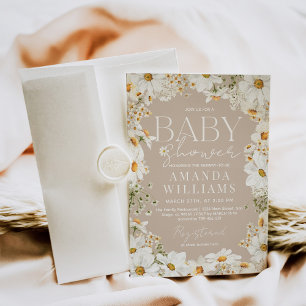 Daisy Boho Wildblume Baby Shower Einladung