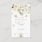 Daisy Boho Wildblume Modern Bridal Kisses Game Begleitkarte (Vorderseite)