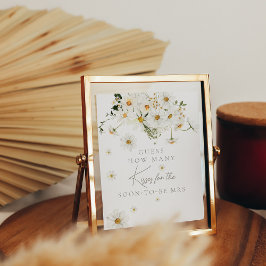 Daisy Boho Wildblume Modern Bridal Kisses Game Poster