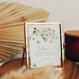 Daisy Boho Wildblume Moderne Bridal Willkommen Poster