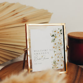 Daisy Boho Wildblume Moderne Bridal Willkommen Poster