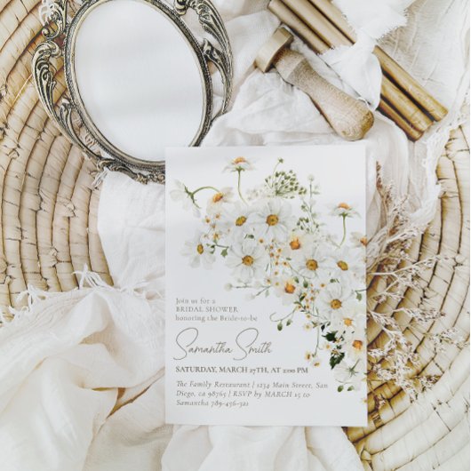 Daisy Boho Wildblume Modernes Brautparty Einladung