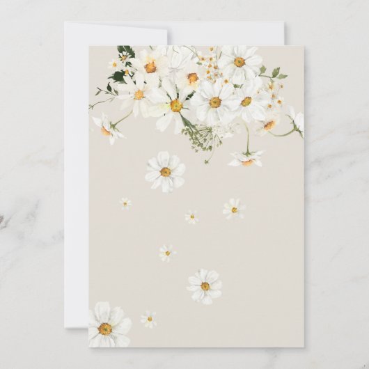 Daisy Boho Wildblume Modernes Brautparty Einladung (Rückseite)