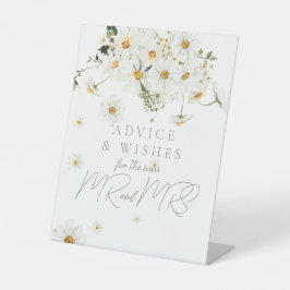 Daisy Boho Wildblume Modernes Bridal Advice Game Sockelschild