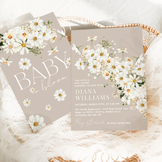 Daisy Boho Wildblume Rustic Baby Shower Einladung