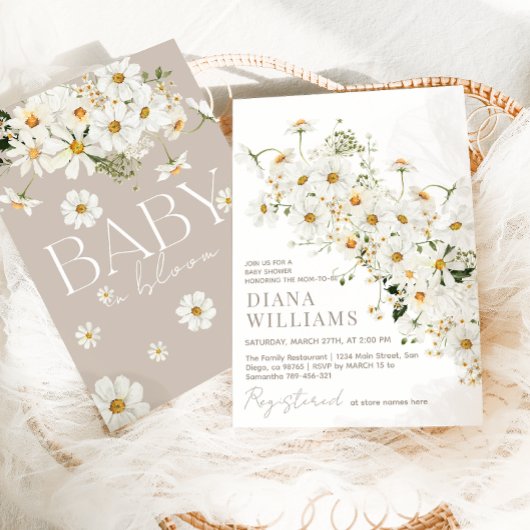 Daisy Boho Wildblume Rustic Baby Shower Einladung