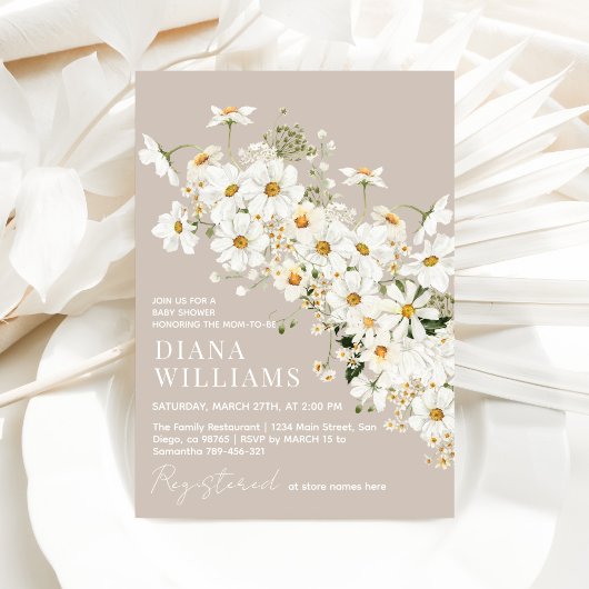 Daisy Boho Wildblume Rustic Baby Shower Einladung