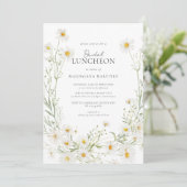 Daisy Boho Wildblume Rustic Bridal Luncheon Einladung (Stehend Vorderseite)