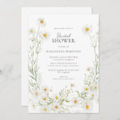 Daisy Boho Wildblume Rustikales Brautparty Einladung (Vorne/Hinten)