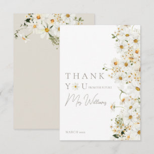 Daisy Boho Wildblumen Moderne Hochzeitstorte Dankeskarte