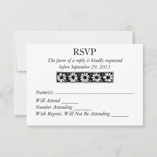 Daisy Border Moderne UAWG Wedding Response RSVP Karte (Vorderseite)