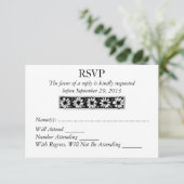 Daisy Border Moderne UAWG Wedding Response RSVP Karte (Stehend Vorderseite)