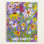 Daisy Bouquet Blume Blooms Floral Lila CUSTOM Planer (Vorderseite)
