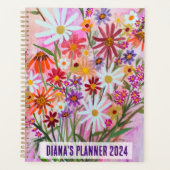 Daisy Bouquet Blume Blooms Floral Pink CUSTOM Planer (Vorderseite)