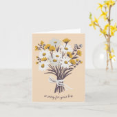 Daisy Bouquet CUSTOM Zeichnend Beileid Karte (Gelbe Blume)