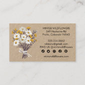 Daisy Bouquet Elegante Charming Social Icons Kraft Visitenkarte (Rückseite)