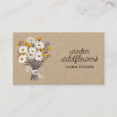 Daisy Bouquet Elegante Charming Social Icons Kraft Visitenkarte (Vorderseite)