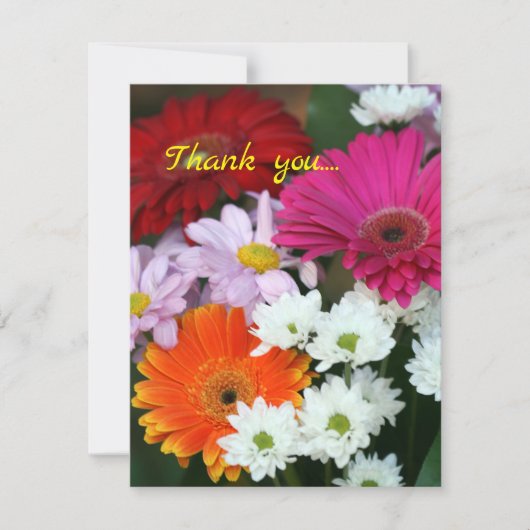 Daisy Bouquet Floral Flat Dankeschön Karte (Vorderseite)