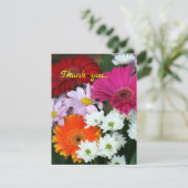 Daisy Bouquet Floral Flat Dankeschön Karte (Stehend Vorderseite)