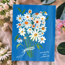 Daisy Bouquet Gouache Condolences Sorry for lose