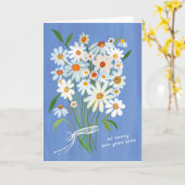Daisy Bouquet handbemalt Beileid Karte (Gelbe Blume)