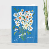 Daisy Bouquet Handpainpainted Gouache Herzlichen G Karte (Vorderseite)