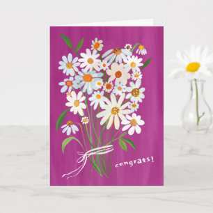 Daisy Bouquet Handpainpainted Gouache Herzlichen G Karte