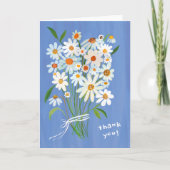 Daisy Bouquet Handpainted Gouache Blume Blue Dankeskarte (Vorderseite)