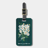 Daisy Bouquet Handpainted Gouache Custom Name Gepäckanhänger (Vorderseite vertikal)