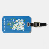 Daisy Bouquet Handpainted Gouache Custom Name Gepäckanhänger (Vorderseite horizontal)