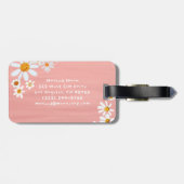 Daisy Bouquet Handpainted Gouache Custom Name Gepäckanhänger (Rückseite horizontal)