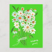 Daisy Bouquet handpainted Gouache Vielen Dank Postkarte (Vorderseite)