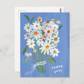 Daisy Bouquet handpainted Gouache Vielen Dank Postkarte (Vorne/Hinten)